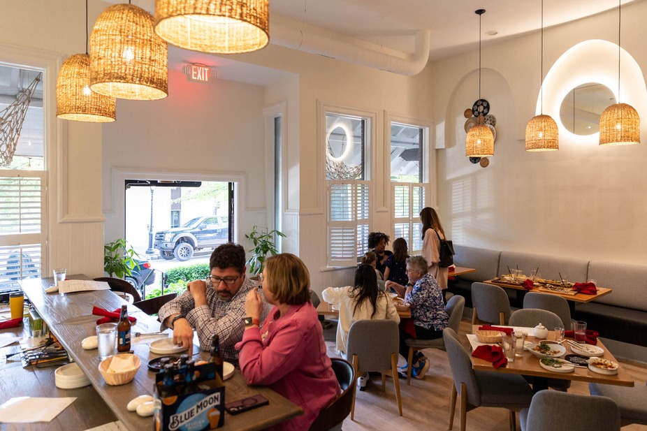 Guests dining inside AVVA